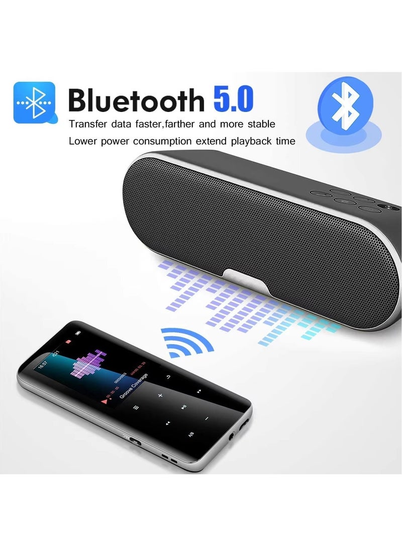 ليسو مشغل MP3 بسعة 32 جيجابايت مع بلوتوث 5.0 - جهاز موسيقي رقمي محمول بدون فقدان للصوت MP3 MP4 للأطفال مع راديو FM وسماعة HD للرياضة والجري، إطار مصنوع من الزجاج الأكريليكي المزدوج الجوانب 2.5D. - Image 3